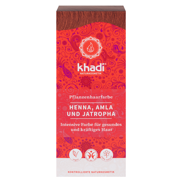 Khadi Pflanzenhaarfarbe Rot - Henna, Amla &amp; Jatropha