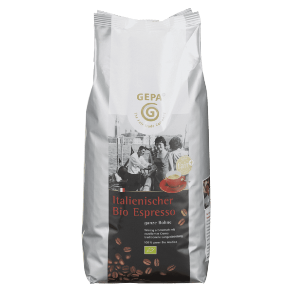 GEPA Bio Espresso, ganze Bohne, 1kg MHD 26.04.2024