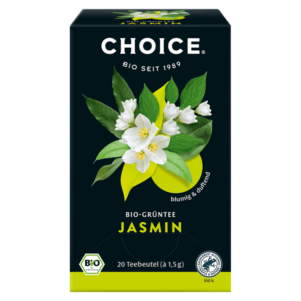 CHOICE Bio Jasmin Grüntee, 20 Beutel