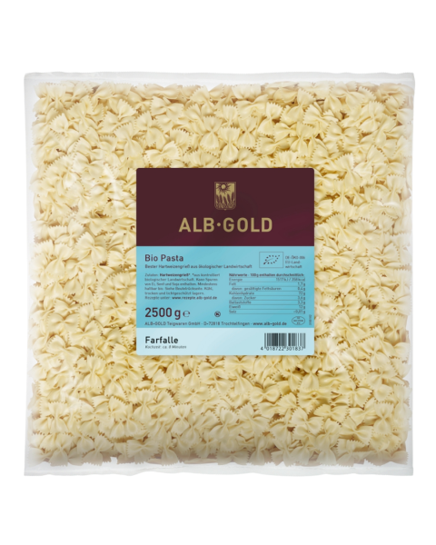 Alb-Gold Bio Hartweizen Pasta Farfalle, 2,5 kg