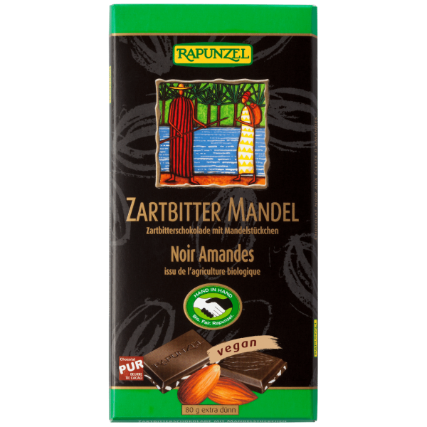 Rapunzel Bio Zartbitter Schokolade 55% Kakao mit Mandeln