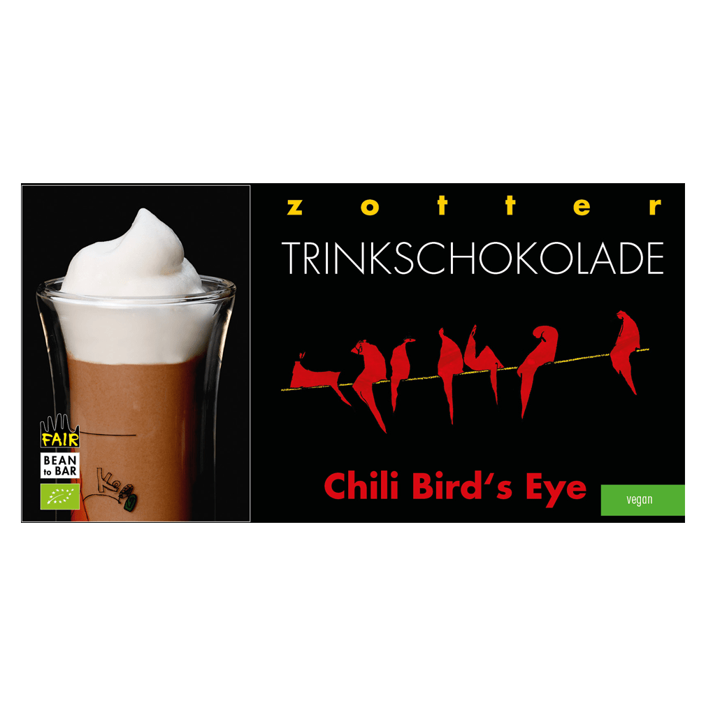 Zotter Bio Trinkschokolade - Chili Birds Eye | greenist Zotter Bio Trinkschokolade - Chili Birds Eye | greenist