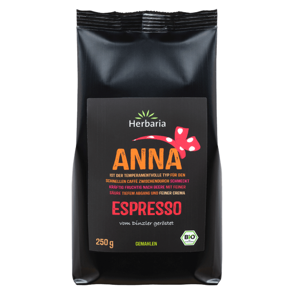 Herbaria Bio Espresso Anna gemahlen, 250g MHD 29.05.2024