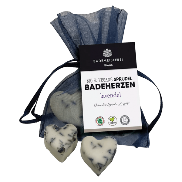Bademeisterei Sprudelbadeherzen Lavendel
