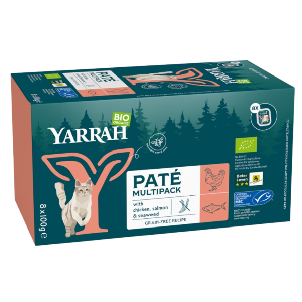 Yarrah Bio Katzen Schalen Multipack Pastete Lachs (MSC)