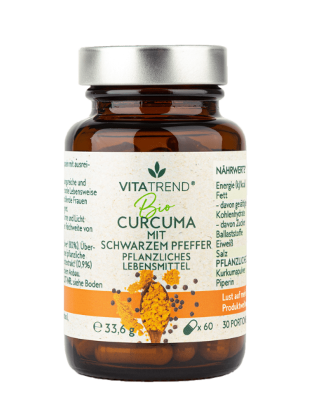 vitatrend Bio Curcuma Kapseln mit Schwarzem Pfeffer