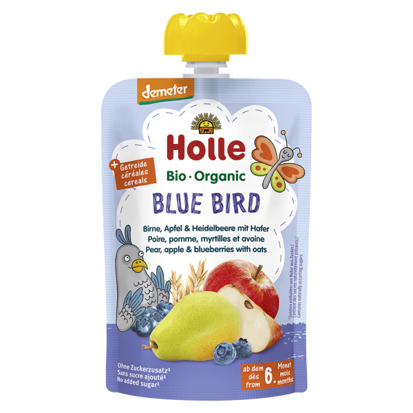Holle Bio Blue Bird, Birne Apfel Heidelbeere MHD 08.04.2024