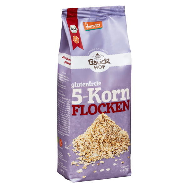 Bauckhof  Bio 5-Korn Flocken glutenfrei, 475g