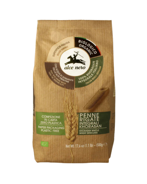 Alce Nero Bio Penne Rigate aus Khorasan-Weizen, 500g
