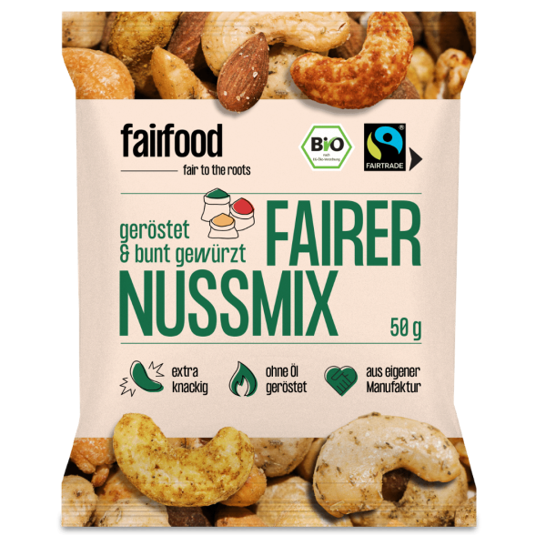 fairfood Bio Fairer Nussmix geröstet &amp; bunt gewürzt