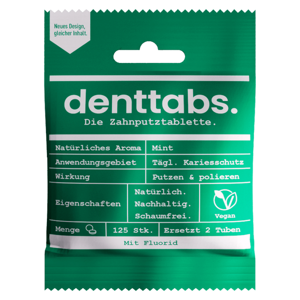 denttabs Zahnputztabletten Mint mit Fluorid