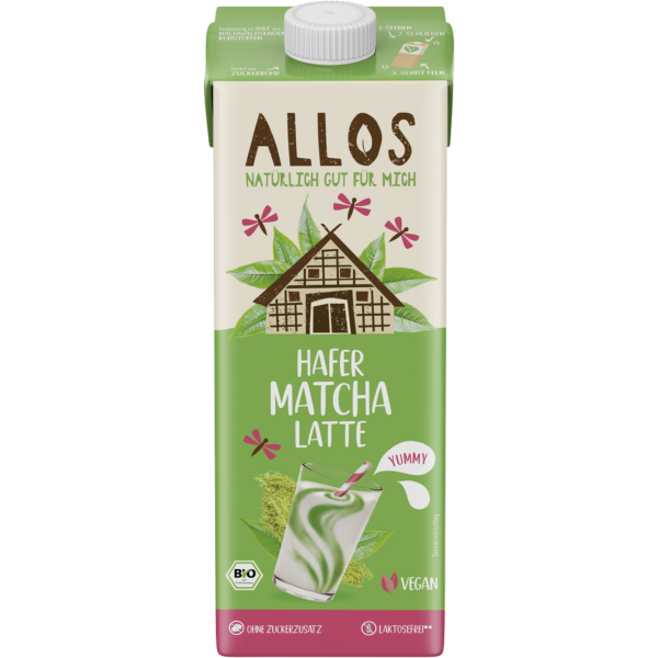 Allos Bio Hafer Matcha Latte Drink, 1 L