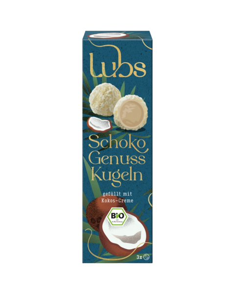 Lubs Bio Schoko Genuss Kugeln mit Kokos-Creme