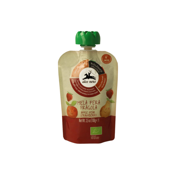 Alce Nero Bio Apfel-Birnen-Erdbeermus Baby Food