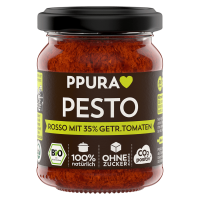PPura Bio Pesto Rosso mit getrockneten Tomaten PPura Bio Pesto Rosso mit getrockneten Tomaten