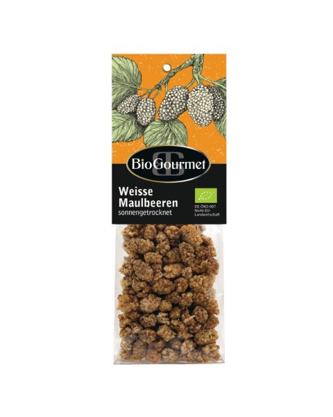 BioGourmet Bio Weisse Maulbeeren, sonnengetrocknet, 100g
