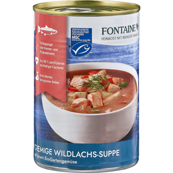 Fontaine Cremige Wildlachs Suppe mit feinem Gartengemüse