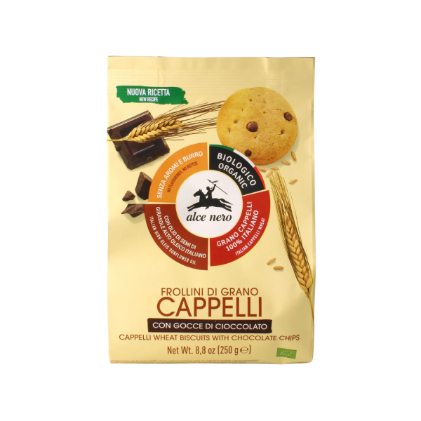 Alce Nero Bio Cappelli-Weizen-Kekse mit Schokostückchen