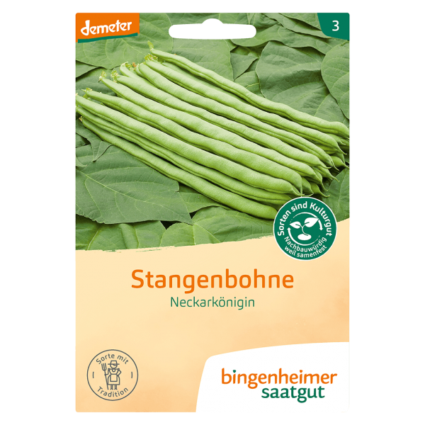 Bingenheimer Saatgut Bio Stangenbohne, Neckarkönigin