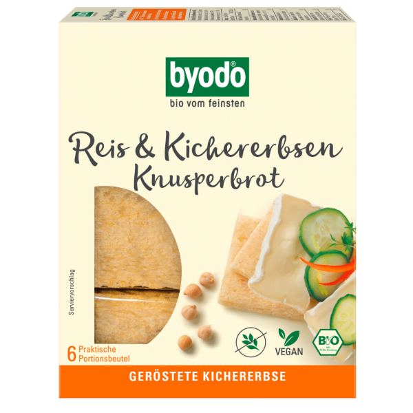 byodo Bio Reis &amp; Kichererbsen Knusperbrot, 120 g