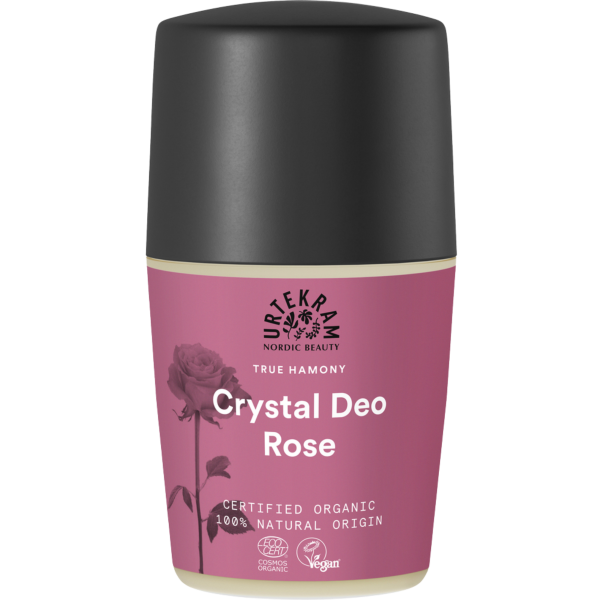 Urtekram Kristall Deo Roll-on Rose, 50 ml