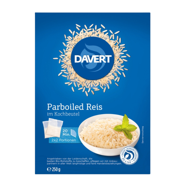 Davert Bio Parboiled Reis im Kochbeutel