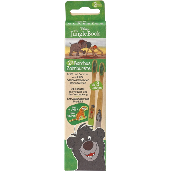 Outdoor Freakz Disney Dschungelbuch Kinder Bambus Zahnbürste, 2er