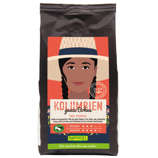 Rapunzel Bio Heldenkaffee Kolumbien, ganze Bohne