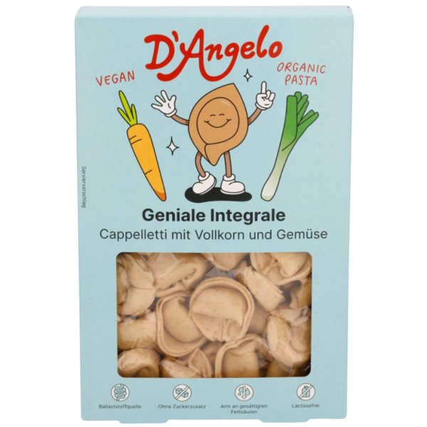 D'Angelo Bio Cappelletti Vollkorn mit Gemüse, 250 g