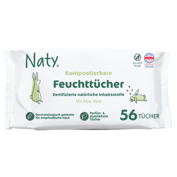 Naty  Feuchttücher sensitiv Aloe Vera, 56 Stück