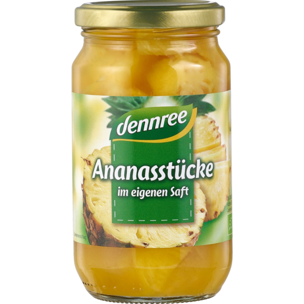 dennree Bio Ananasstücke im eigenen Saft