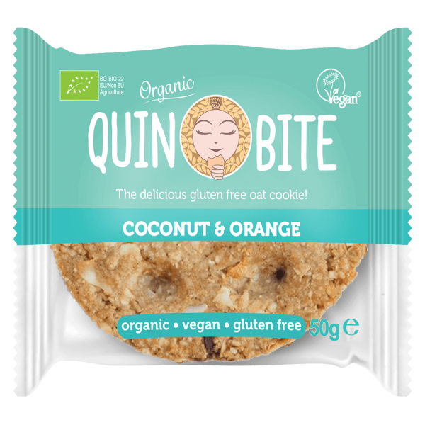 Quin Bite Bio Cookie Coconut Orange, 50g