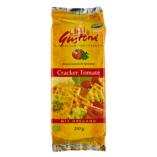 Gustoni Bio Cracker Tomate mit Oregano MHD 19.05.2024