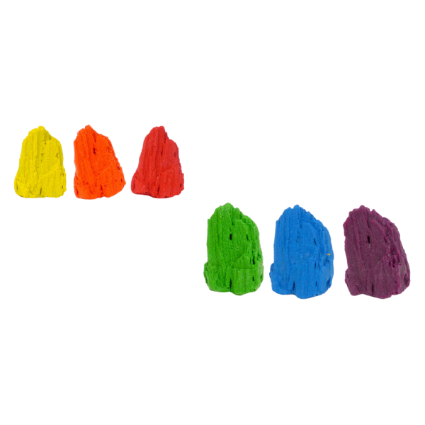 ökoNORM Wachsmalfigur "Carbo" nawaro, 6er "Norman" (gelb, orange, rot, gelb-grün, hellblau, violett)