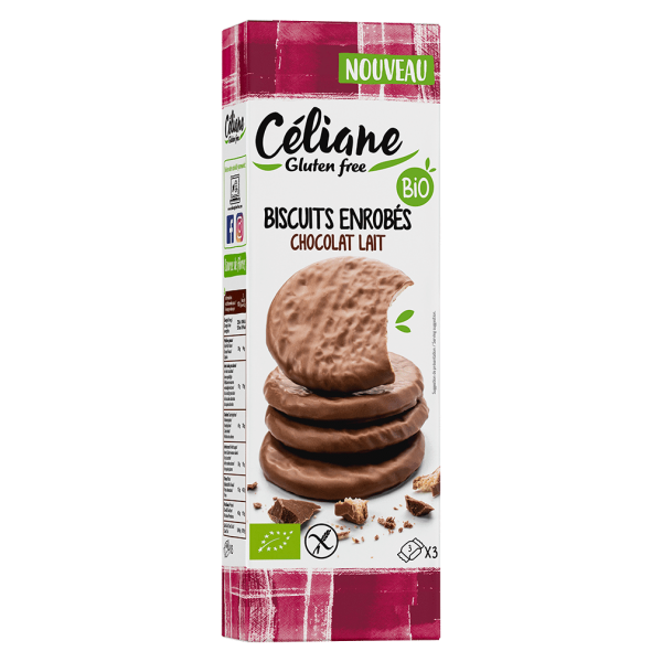 Céliane Bio Kekse mit Milchschokolade Umhüllt MHD 28.07.2023