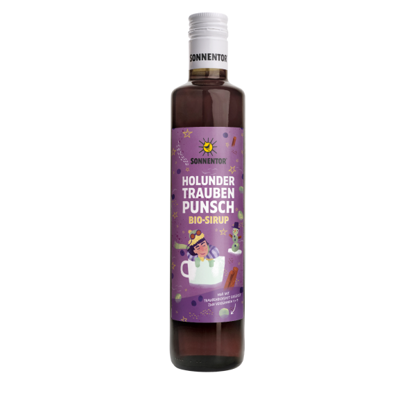 Sonnentor Bio Holunder-Trauben Punsch Sirup alkoholfrei, 500ml