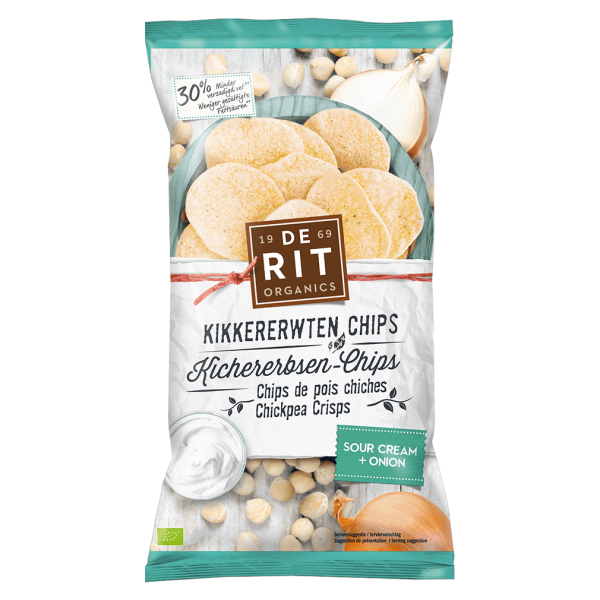 deRit Bio Kichererbsen Chips Sour Cream MHD 14.10.2023