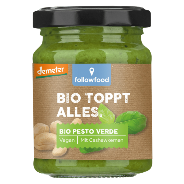 followfood Bio Pesto mit Basilikum und Cashewkernen