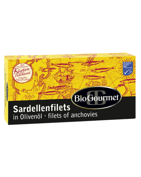 BioGourmet Bio Sardellenfilets in Olivenöl, 50g