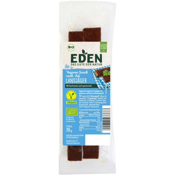 EDEN Bio Veganer Snack nach Landjäger Art