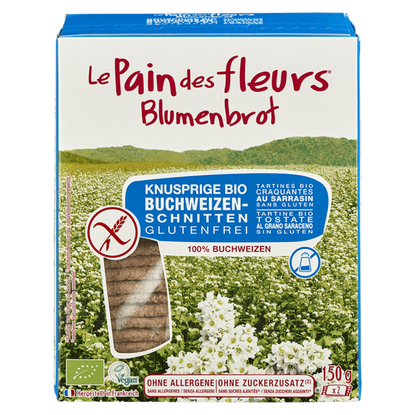 Blumenbrot Bio Knusprige Buchweizen Schnitten ohne Salz &amp; Zucker