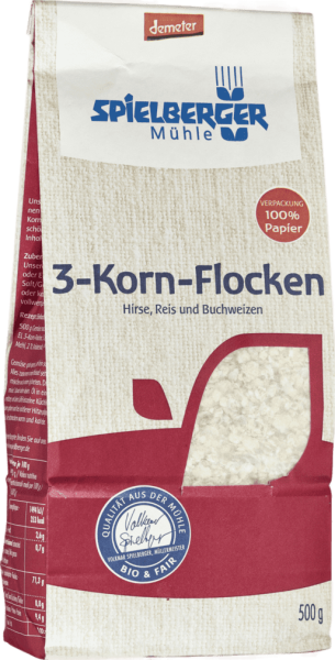 Spielberger Bio 3-Korn-Flocken, demeter