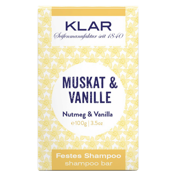 Klar Seifen Klar&#039;s festes Shampoo Muskat &amp; Vanille