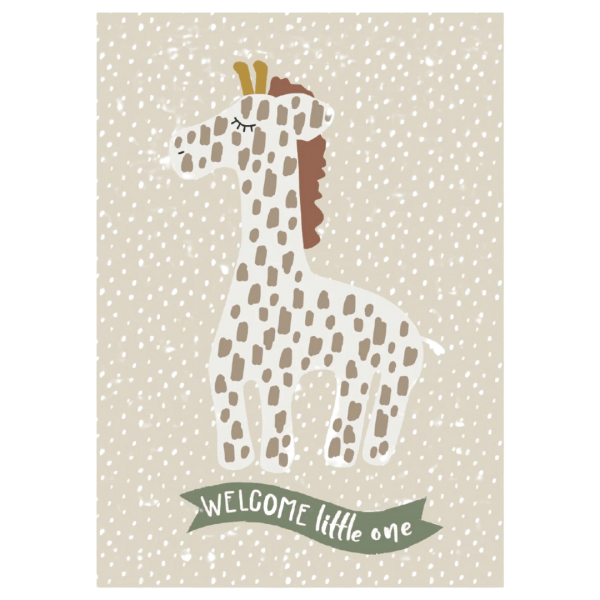 kikadu Geburtskarte Giraffe (10 Stk.)