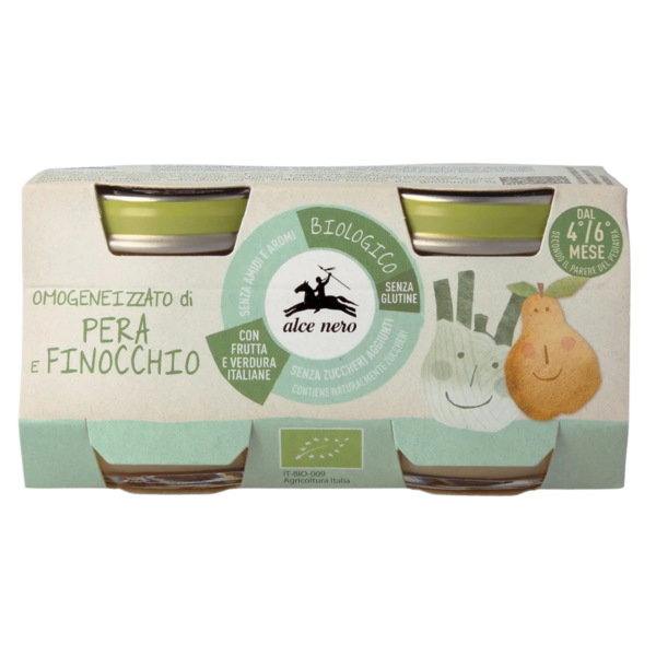 Alce Nero Bio Babygläschen Birne und Fenchel, 2 x 80g
