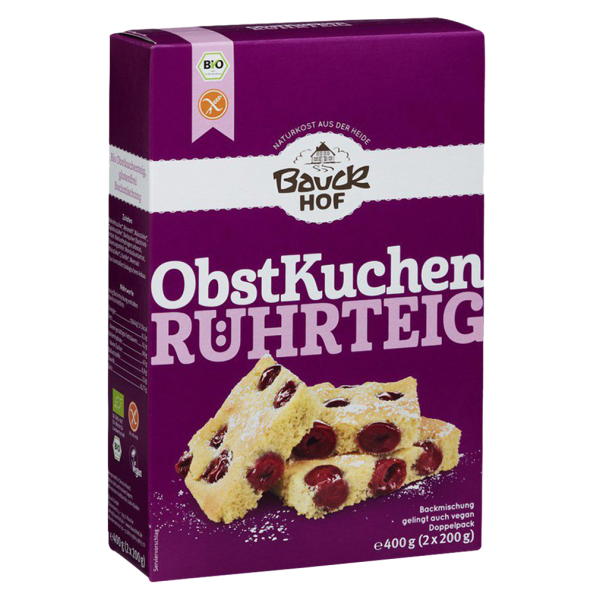 Bauckhof Bio Backmischung Obstkuchen Rührteig