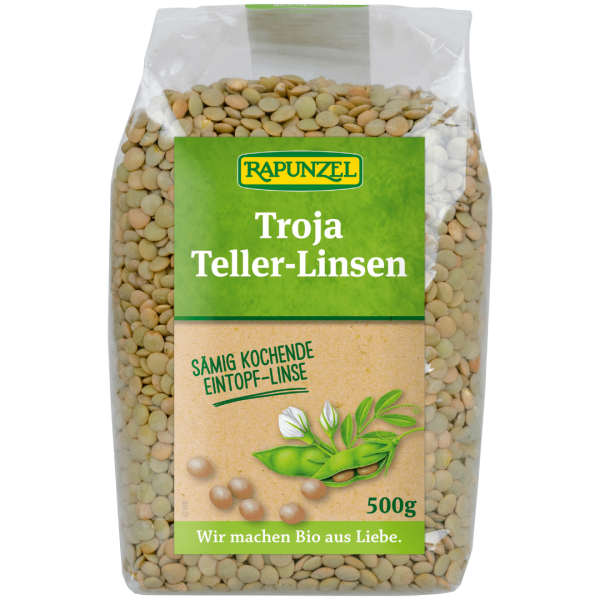 Rapunzel Bio Troja Teller-Linsen, grün bis braun