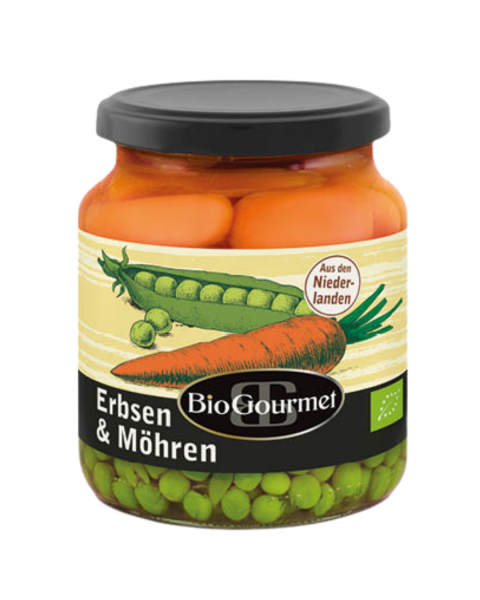 BioGourmet Bio Erbsen &amp; Rueebli gekocht, 340g