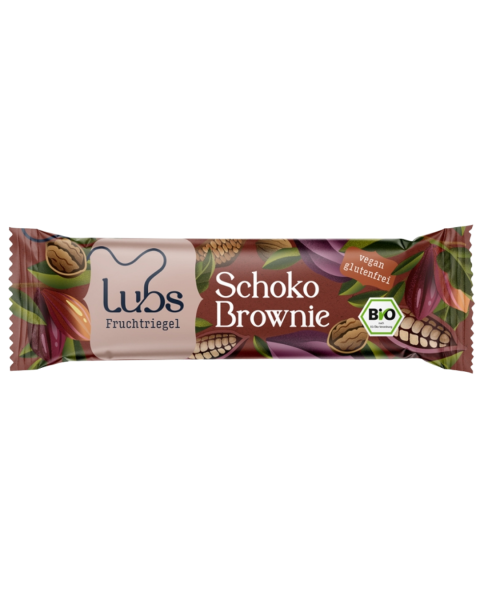 Lubs Bio Schoko Brownie Fruchtriegel mit Baumnuss