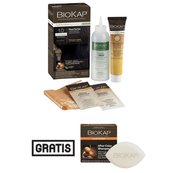 BioKap Haarfarbe Naturschwarz Nr. 1.0 + gratis Shampoo, 135ml